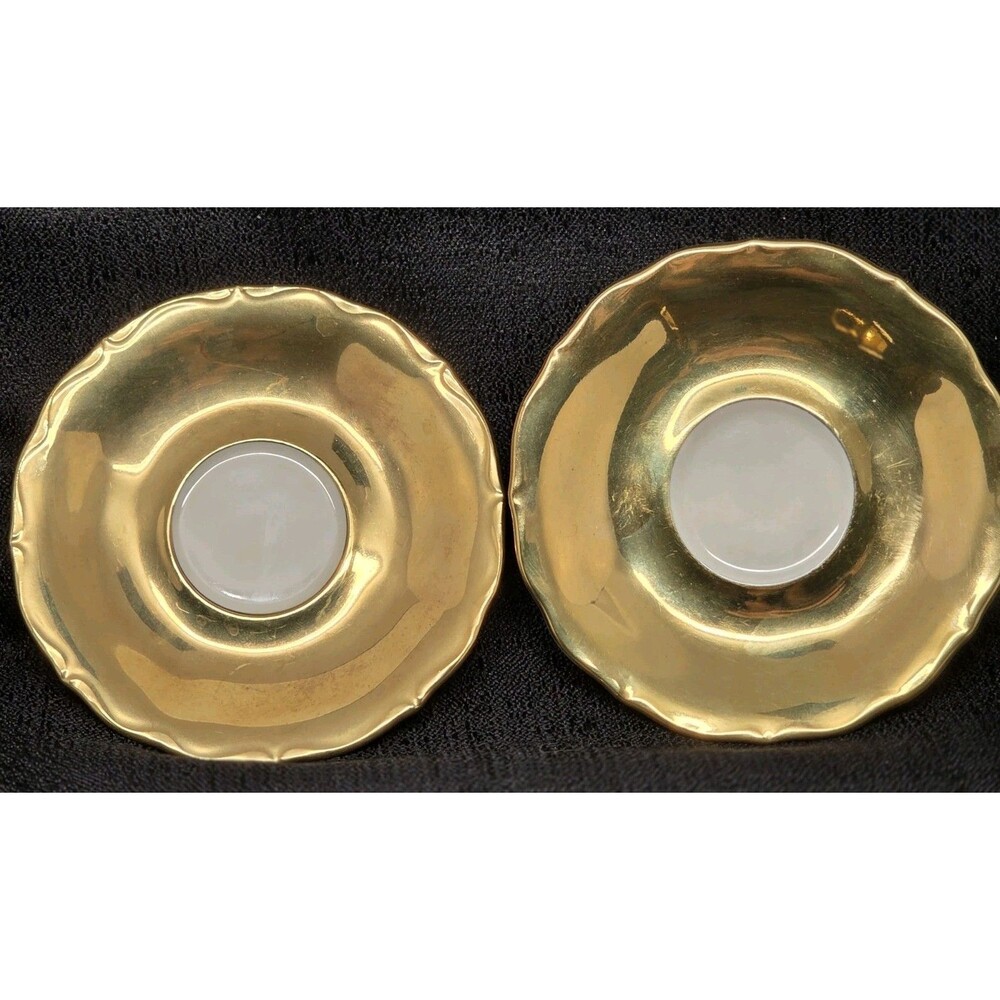 Vintage Bavaria Gold gilt Scalloped Saucers Set (2) Johann Seltmann Vohenstrauß